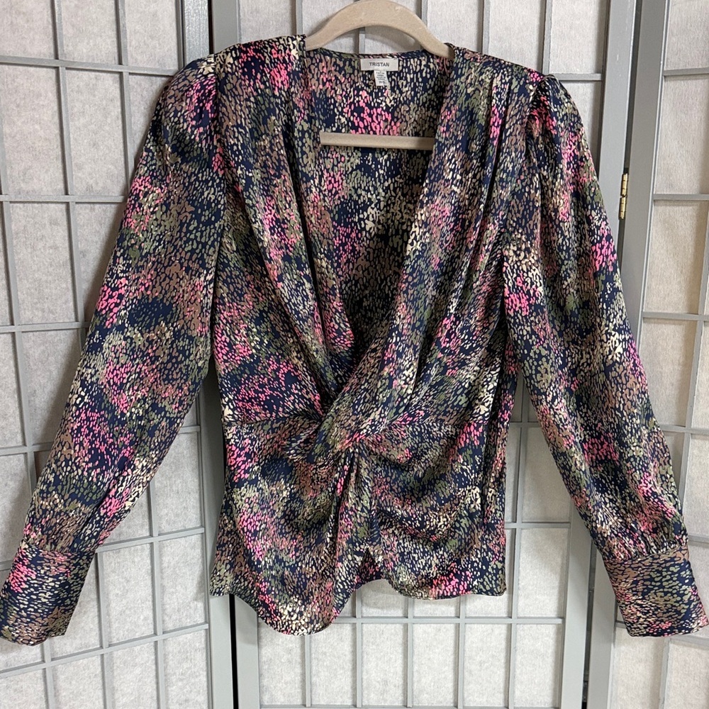 Tristan, Stylish Multicolor Women's Top, Size Small